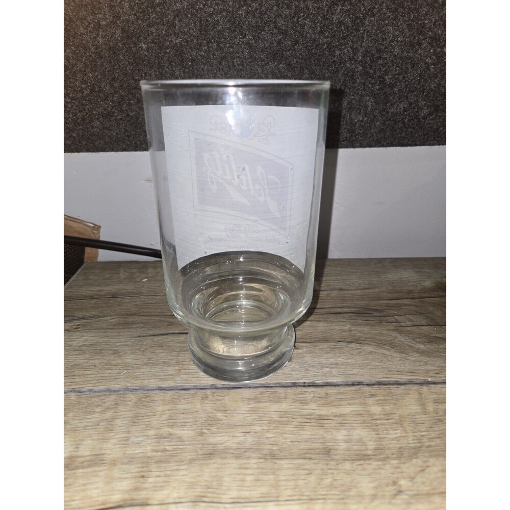 SCHLITZ BEER GLASS VINTAGE 32oz. LARGE FOOTED BAR GLASS ADVERTISING - Picture 2 of 2